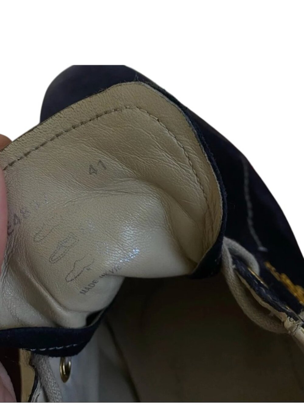Prada Vintage Navy Suede Sneakers EU 41 US Women's 10 Men's 8 Designer Shoes - Picture 7 of 7